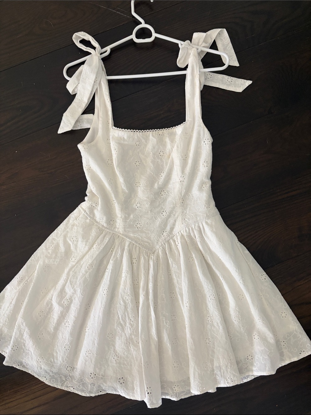 Altar'd State White Eyelet Tie-Strap Girls' Sundress